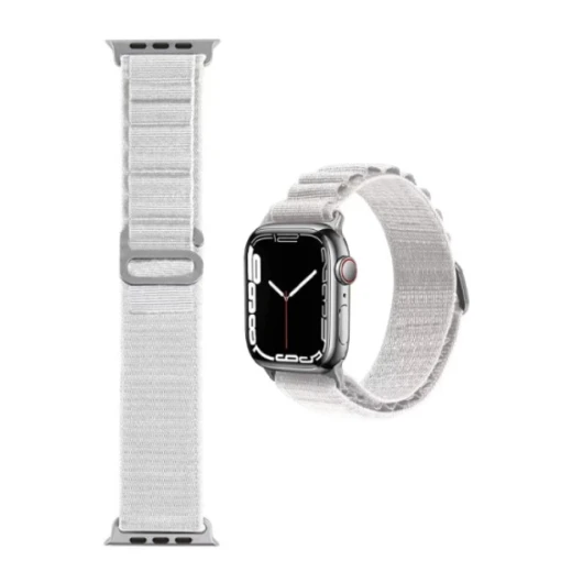 سوار معصم وي وو نايلون لساعة Apple Watch 42/44/45/49 أبيض - مريح ومتين سوار معصم وي وو نايلون لساعة Apple Watch 42/44/45/49 أبيض - مريح ومتين