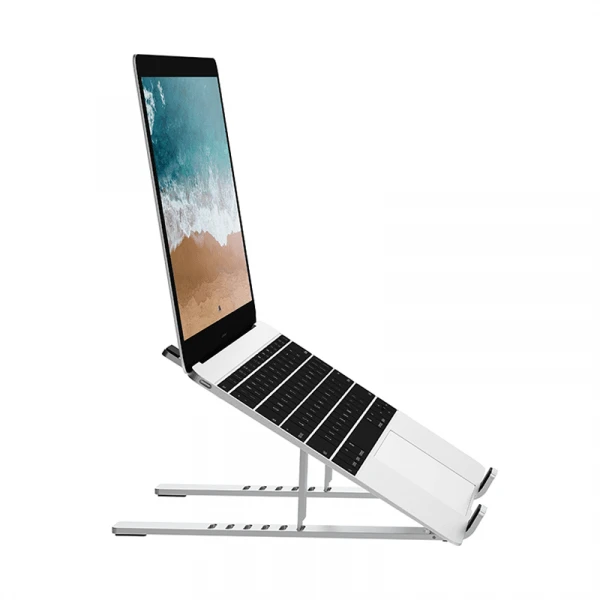 حامل كمبيوتر محمول قابل للتعديل Wiwu S400 فضي، تصميم مريح، قابل للطي - وي وُو