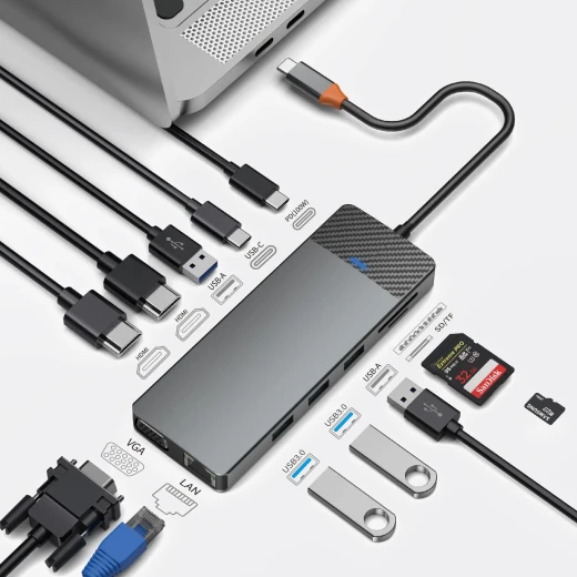 محطة إرساء وي وو Linker 12 في 1 USB-C لجهاز MacBook - رمادي فلكي - Image 6
