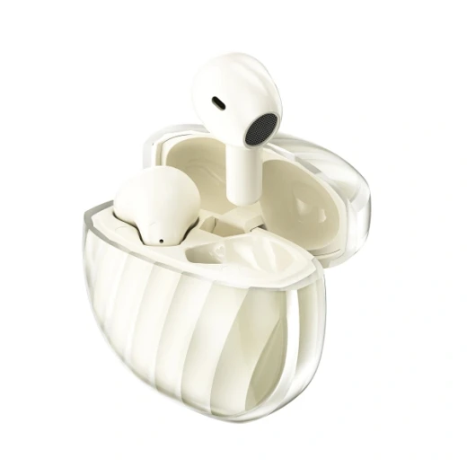 سماعات أذن لاسلكية وي وو T16 Jade Bluetooth بيضاء مع علبة شحن - Image 4