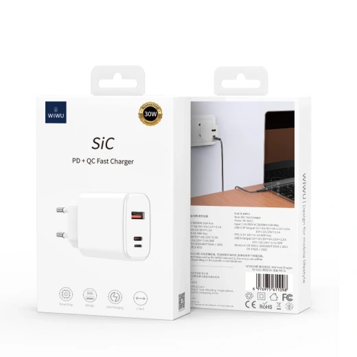 شاحن حائط وي وو 30W USB-C PD سريع - منفذ مزدوج، مدمج - وي وُو - Image 5