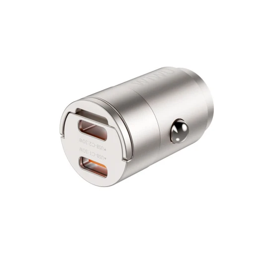 شاحن سيارة وي وو QC029 Nano ثنائي USB-C - لمسة نهائية من التيتانيوم شاحن سيارة وي وو QC029 Nano ثنائي USB-C - لمسة نهائية من التيتانيوم