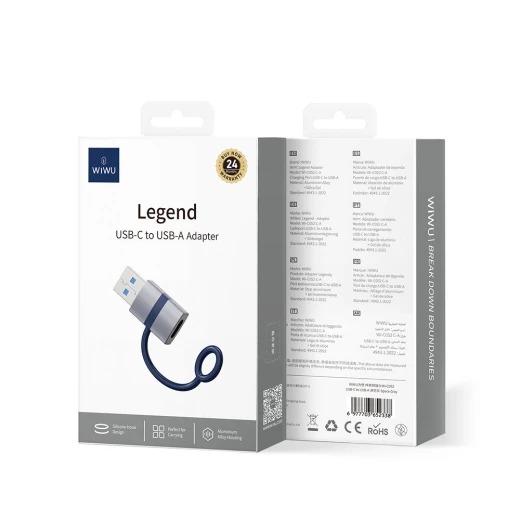 محول وي وو Wi-C052 من النوع C إلى USB OTG رمادي - نقل بيانات سريع محول وي وو Wi-C052 من النوع C إلى USB OTG رمادي - نقل بيانات سريع