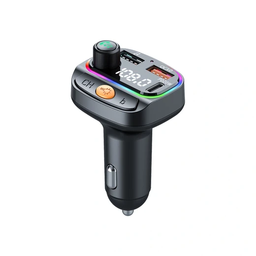 جهاز إرسال FM للسيارة وي وو Wi-QC031 بتقنية Bluetooth 5.3 مع أضواء RGB جهاز إرسال FM للسيارة وي وو Wi-QC031 بتقنية Bluetooth 5.3 مع أضواء RGB