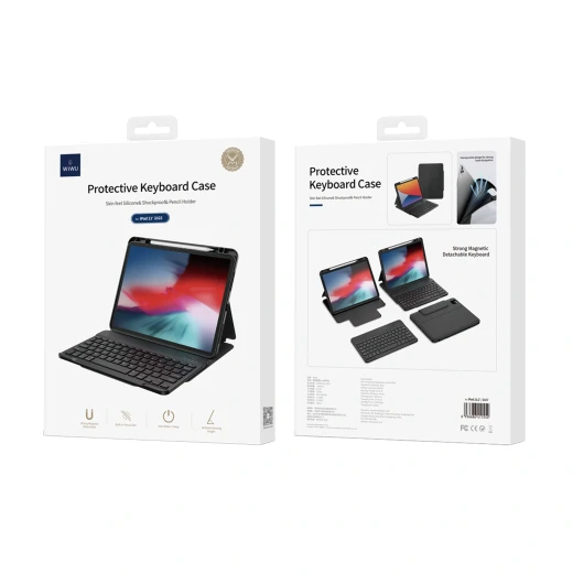 حافظة لوحة مفاتيح iPad واقية 10.9 بوصة - تصميم 2 في 1، أسود من وي وو - وي وُو - Image 6
