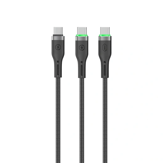 كيبل وي وو Wi-C071 USB-C مزدوج USB-C 100 واط شحن سريع 1 متر - وي وُو - Image 2