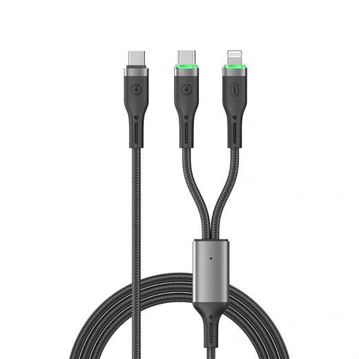 كابل شحن وي وو Wi-C072 100W USB-C إلى USB-C و Lightning بطول 1 متر كابل شحن وي وو Wi-C072 100W USB-C إلى USB-C و Lightning بطول 1 متر