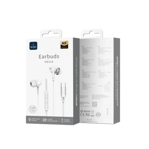 سماعات أذن سلكية ستيريو وي وو EB318 USB-C مع ميكروفون لإلغاء الضوضاء - Image 2