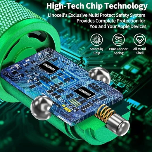 شاحن ثلاثي سريع من الكربون 3 منافذ USB-C PD 65 واط محول طاقة - Image 5