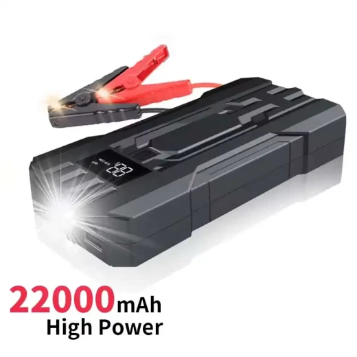 مشغل سيارة باور بانك بقوة 2000 أمبير 20000 مللي أمبير، منفذ USB-C بقدرة 45 واط، 2 منفذ QC 3.0، إضاءة LED، مشابك ذكية، شاشة LCD، لمركبات 12 فولت - باور بانك - Image 7