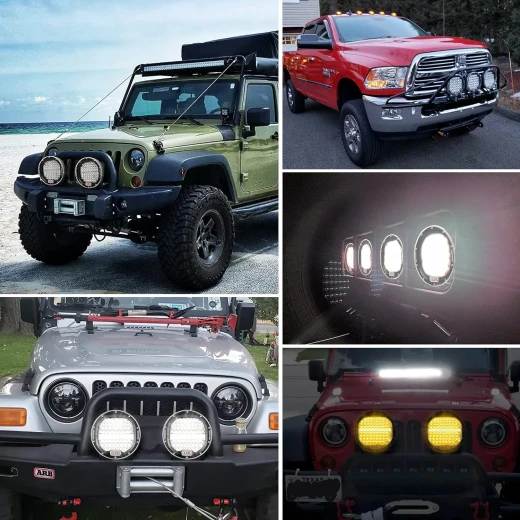 مصباح LED دائري للطرق الوعرة 9 بوصة لسيارات جيب JK رانجلر 4x4، شاحنات، سيارات الدفع الرباعي، مصدات، أضواء كاشفة، مصابيح قيادة، اضاءة عالية الكثافة، تصميم متين - أوف-رود إكستريم - Image 3
