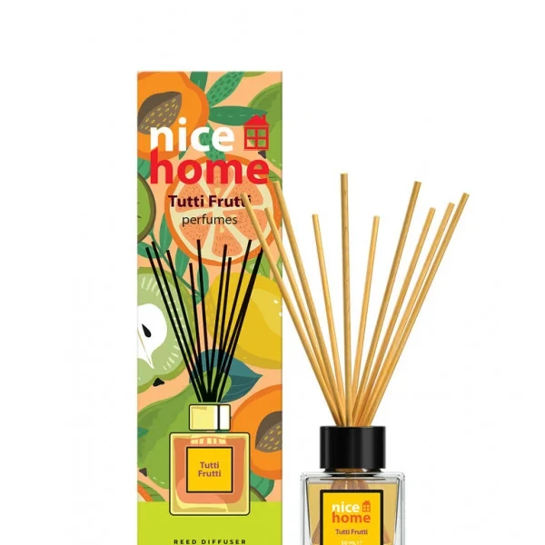 معطر جو توتي فروتي من نايس هوم، 50 مل، عطر أوروبي، رائحة تدوم طويلاً، يزيل الروائح، مكونات عالية الجودة للمنزل والمكتب، عطر منعش - نايس هوم