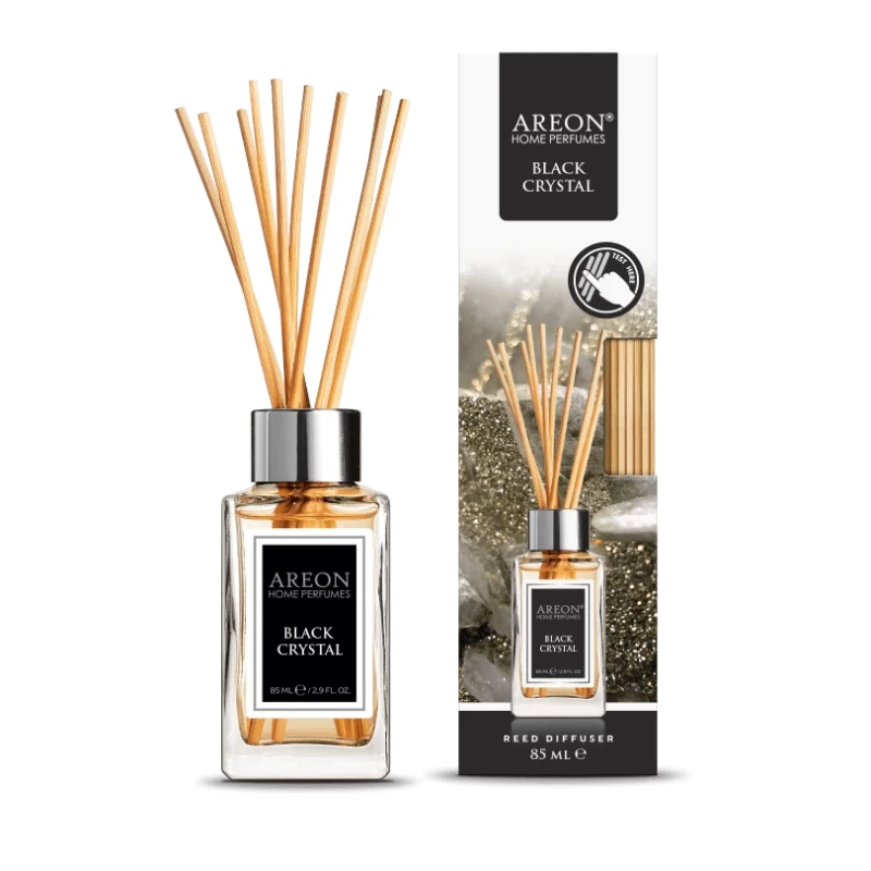 معطر جو اريون برائحة بلاك كريستال 85 مل، تصميم أنيق للمنزل، يدوم حتى 4 أسابيع، سهل الاستخدام، أعواد معطرة للديكور، معطر جو مثالي لغرفة المعيشة أو غرفة النوم أو المكتب - أريون