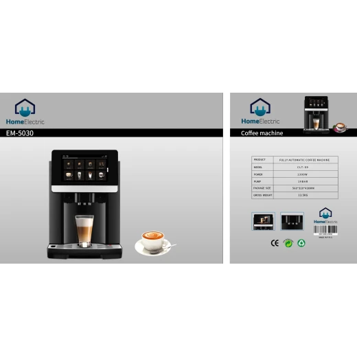 EM 5030 Automatic Espresso Machine 1300W Power 19 Bar Pump Black Stylish Design Includes 1 Year Warranty Perfect for Brewing Delicious Espresso at Home Easy to Use and Maintain - Home electric - Image 2