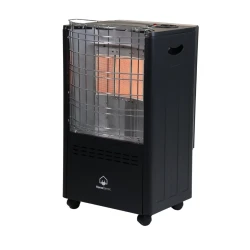 GH 020 Gas Heater Portable Black 3 Burners with Wheels 1 Year Warranty Perfect for Home Heating Easy to Move and Efficient Space Heater for Living Rooms and Bedrooms
