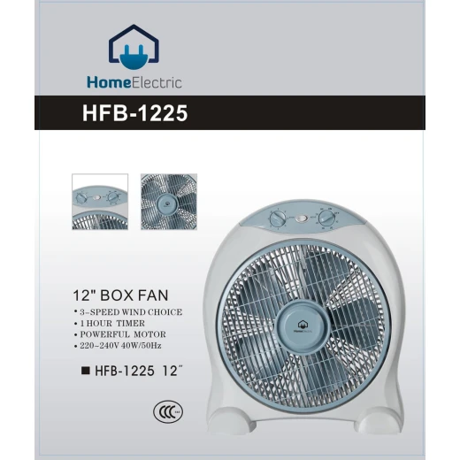 HFB1225 Box Fan 3 Speed Oscillating with Timer 1 Year Warranty - Home electric - Image 2