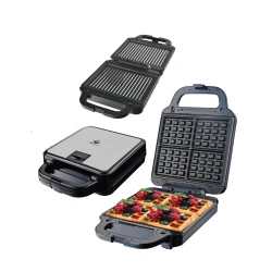 HG269 2 in 1 Electric Grill and Waffle Maker Stainless Steel 1400W