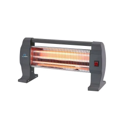 HK1215 Electric Space Heater Portable 3 Heat Settings with Safety Switch and Power Indicator for Desktop Use 1 Year Warranty Black Finish Efficient Winter Heating Solution