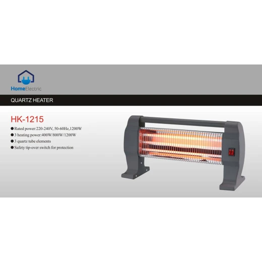 HK1215 Electric Space Heater Portable 3 Heat Settings with Safety Switch and Power Indicator for Desktop Use 1 Year Warranty Black Finish Efficient Winter Heating Solution - Home electric - Image 2