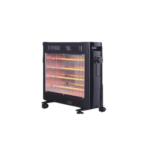 HK2000 Electric Space Heater with 4 Heat Settings, Thermostat, Safety Switch, and Open Top Design for Efficient Heating