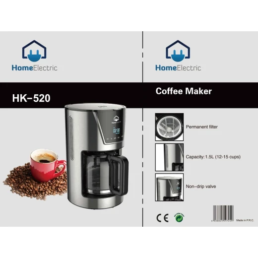 صانعة القهوة HK520 ستانلس ستيل سعة 15 كوب - هوم الكترك - Image 2
