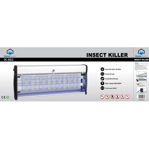 IK-663 Mosquito Killer Lamp UV-A Attraction 150 Square Meter Coverage - Home electric - Image 3