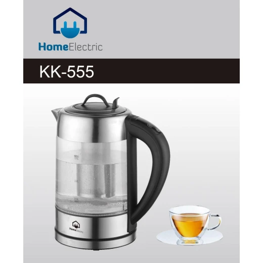 KK555 Electric Glass Water Kettle Digital Control Stainless Steel 1.7 Liter - Home electric - Image 2