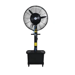 MF-26 Portable Cooling Fan with Water Spray, 3 Speed Settings, Rechargeable Battery, 10-Inch Diameter, Black Design, Ideal for Home and Office Use, Offers Refreshing Airflow