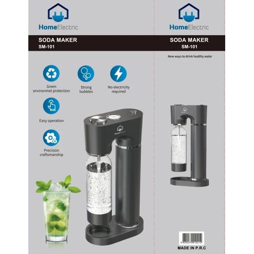 SodaStream SM101 Soda Maker Sparkling Water Machine Black 1 Liter Bottle - Home electric - Image 2