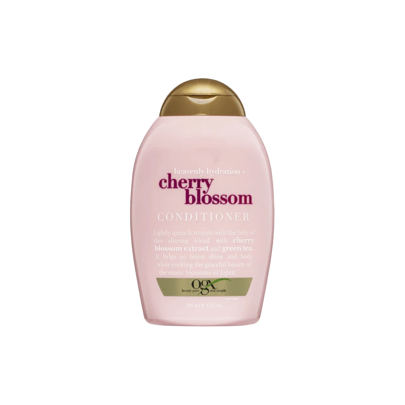 OGX Heavenly Hydration Cherry Blossom Conditioner 385ml, Lightweight Formula for Shiny Hair - OGX