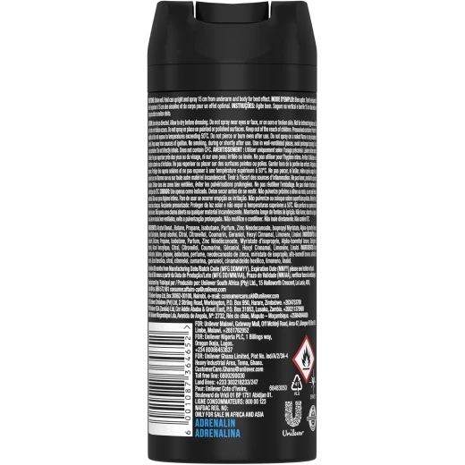 AXE Adrenalin Deodorant Spray 150ml, Natural Ingredients, Long-Lasting Freshness - AXE - Image 8