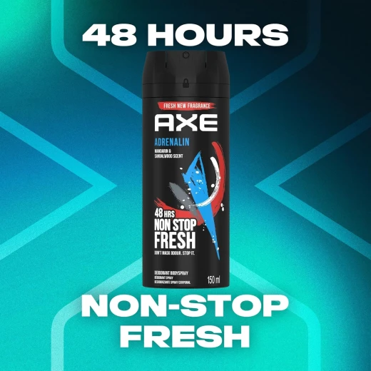 AXE Adrenalin Deodorant Spray 150ml, Natural Ingredients, Long-Lasting Freshness - AXE - Image 5