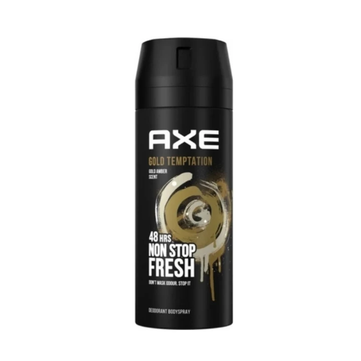 AXE Gold Temptation Body Spray 150ml, Long-Lasting Amber Scent for Men - AXE