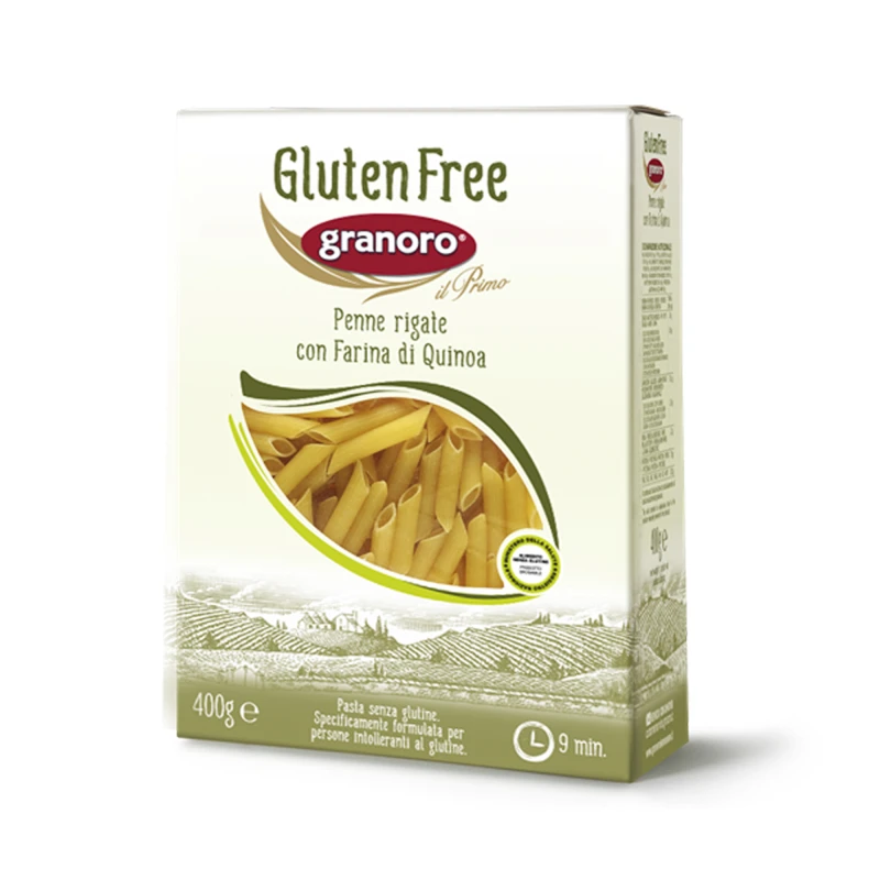 Granoro Gluten Free Penne Pasta Made with Quinoa Flour 400g, Delicious and Healthy Italian Pasta Perfect for Celiacs and Those Seeking a Gluten-Free Diet, Quick Cooking Time - Granoro