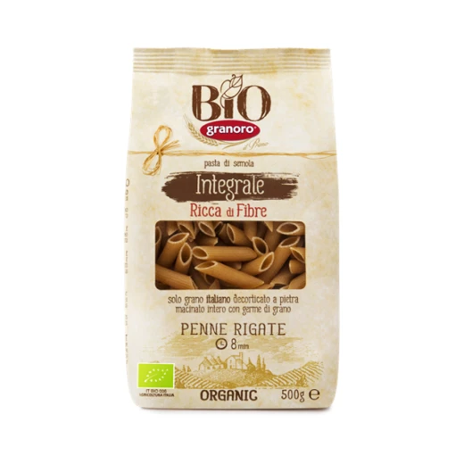 Granoro Organic Whole Wheat Penne Rigate Pasta 500g, High Fiber, Low Glycemic Index Granoro Organic Whole Wheat Penne Rigate Pasta 500g, High Fiber, Low Glycemic Index