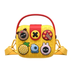 Picocici Cute Kids Silicone Shoulder Bag K11, Adorable Animal Design, Yellow