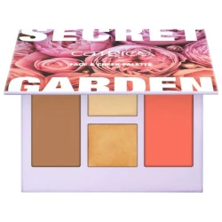 باليت Catrice Secret Garden C01 للوجه، مجموعة إضاءة وبرونز وبلاشر لبشرة متألقة