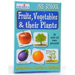 Creative Educational Fruits, Vegetables, and Plants Educational Game Set, 62 Cards