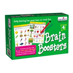 Brain Booster 4 Educational Game for Kids, Wipe Clean Cards, Early Learning Skills