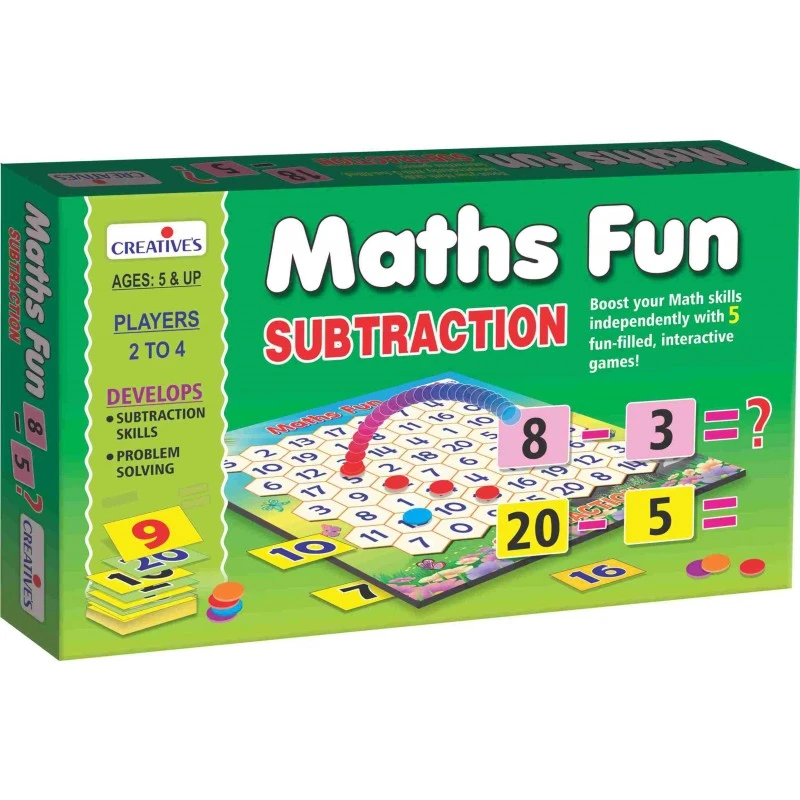 Creative's Math Fun Subtraction Board Game for Kids, Interactive Learning, Ages 5+, Educational Toy - Creative's