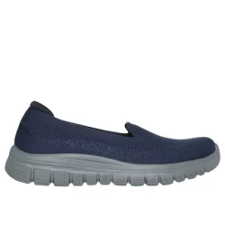 Skechers Women's Active Graceful View Finder Slip On Shoes Navy Blue 37 with Stretch Fit Sparkle Knit Upper and Air Cooled Memory Foam Insole for Easy Comfort and Vegan Design