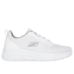 Skechers BOBS Sport B Flex Icy Edge Men's Sneakers, Lightweight and Breathable Textile Upper, Cushioned Memory Foam Insole, Flexible Outsole, Size 41, White Color