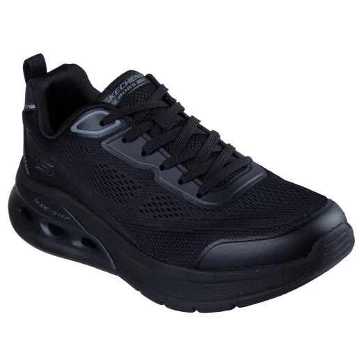 حذاء رياضي رجالي من سكيتشرز، طراز BOBS Sport Arc Waves 2.0، أسود، مقاس 46، يتميز بنعل داخلي من إسفنج ميموري فوم ونعل أوسط هندسي بتقنية Glide Step لتوفير أقصى درجات الراحة والدعم - سكيتشرز - Image 3