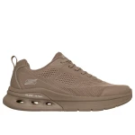 حذاء رياضي رجالي Skechers BOBS Sport Arc Waves 2.0 بلون بيج مقاس 42.5 بتصميم شبكي هندسي، نعل داخلي من إسفنج ميموري فوم، ونعل أوسط بتقنية Glide Step لراحة ودعم فائقين - سكيتشرز