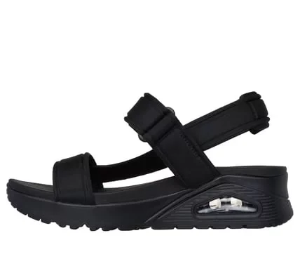 Skechers Women's Uno Summer Stand2 T-Strap Sandals with Adjustable Slingback Design, Featuring Cushioned Yoga Foam and Visible Skech-Air Airbag Midsole, Size 40, Color Black - Skechers - Image 5