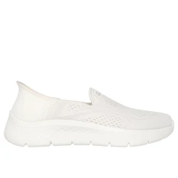 Skechers Women's GO WALK Flex Hands Free Slip ins® Yael Athletic Walking Shoes Off White Engineered Knit Upper with Air Cooled Memory Foam Insole Ultra GO Cushioned Midsole Size 37