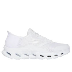 Skechers Women's GO WALK Glide Step 2.0 Slip On Walking Shoes with Hands Free Slip In Design, Air Cooled Memory Foam, and Machine Washable in White, Size 40