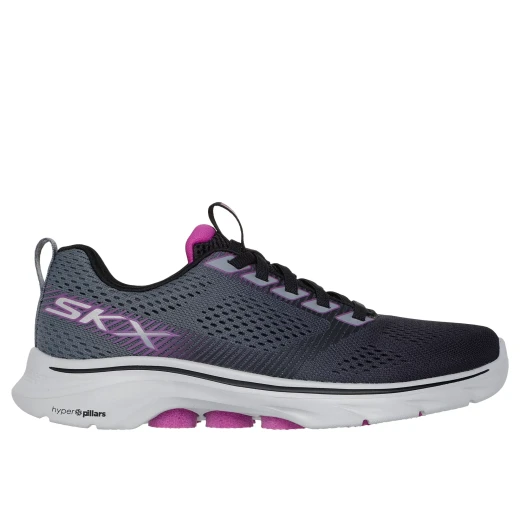 Skechers Women's GO WALK 7 Construct Walking Shoes Black 36 Featuring Air Cooled Goga Mat Insole Lightweight Ultra Go Cushioning and Hyper Pillar Technology for Support