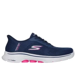 Skechers Women's GO WALK 7 Jayne Training Shoes with Air Cooled Memory Foam, Slip On Design, and Heel Pillow for Effortless Comfort and Support, Size 38, Navy Color