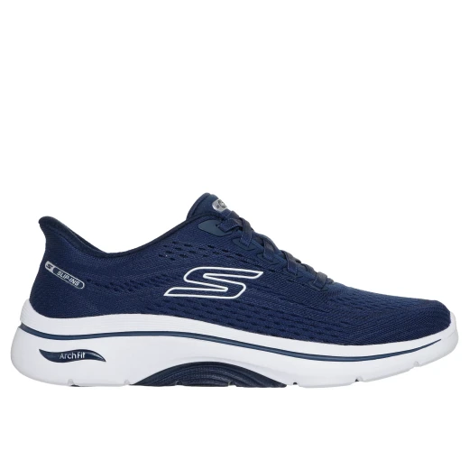 حذاء رياضي نسائي من سكيتشرز GO WALK Arch Fit 2.0 Kathy بتقنية سليب-إنس، تصميم علوي محبوك، نعل داخلي Arch Fit، أعمدة دعم، ولون كحلي بمقاس 37.5 حذاء رياضي نسائي من سكيتشرز GO WALK Arch Fit 2.0 Kathy بتقنية سليب-إنس، تصميم علوي محبوك، نعل داخلي Arch Fit، أعمدة دعم، ولون كحلي بمقاس 37.5